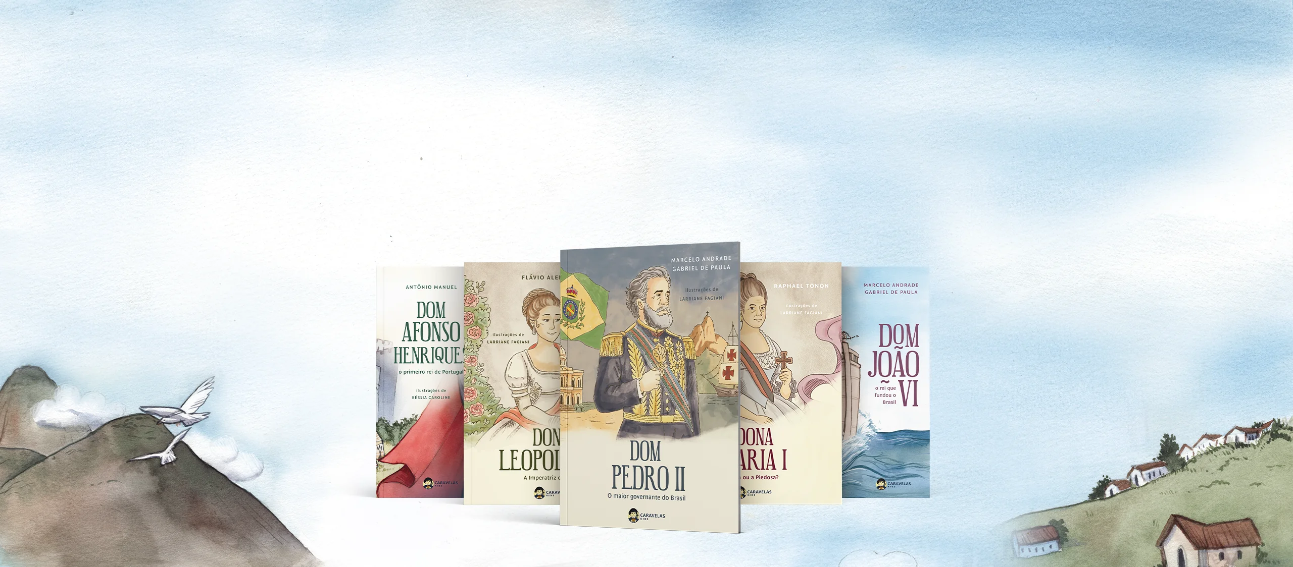 As cinco capas da coleção Reis e Rainhas do Brasil
